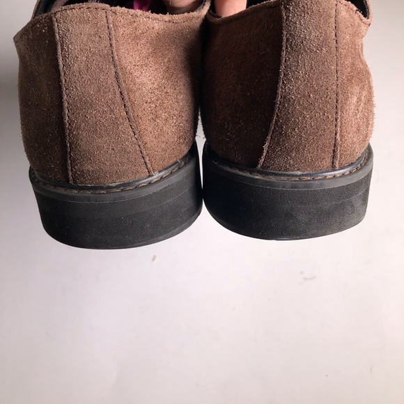 Saks Fifth Ave Blue Brown Suede Oxfords Shoes - Picture 6 of 7